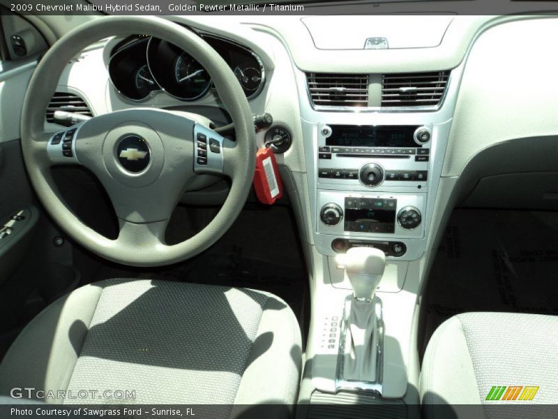 Golden Pewter Metallic / Titanium 2009 Chevrolet Malibu Hybrid Sedan