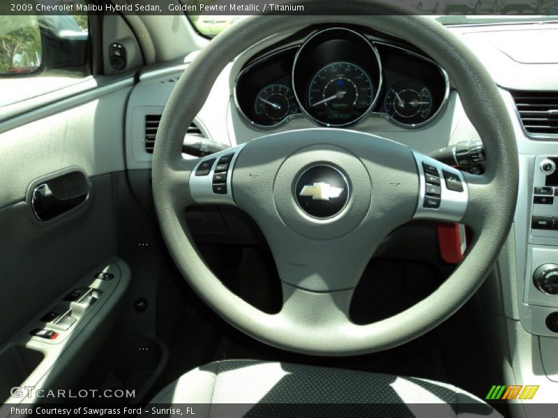 Golden Pewter Metallic / Titanium 2009 Chevrolet Malibu Hybrid Sedan