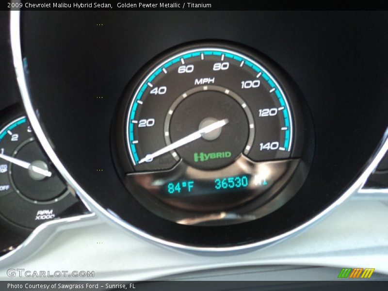 Golden Pewter Metallic / Titanium 2009 Chevrolet Malibu Hybrid Sedan
