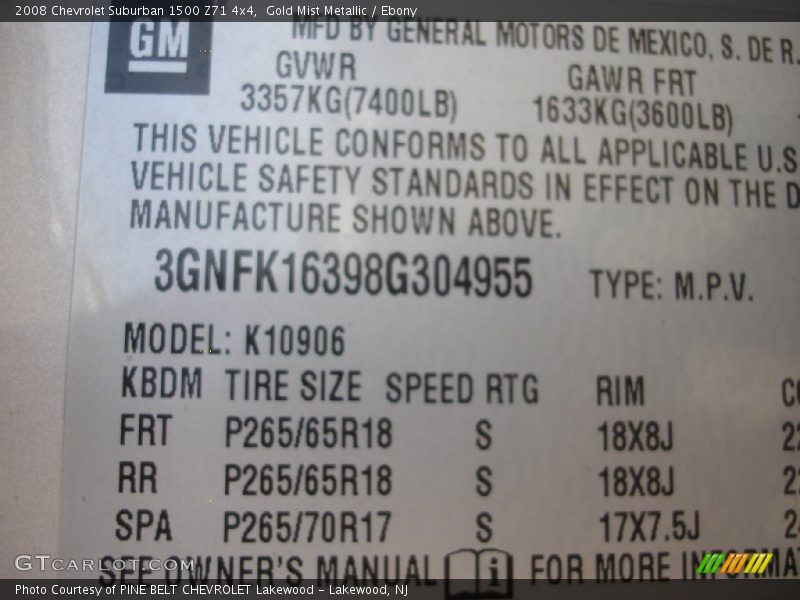 Gold Mist Metallic / Ebony 2008 Chevrolet Suburban 1500 Z71 4x4