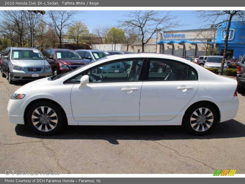 Taffeta White / Beige 2010 Honda Civic EX-L Sedan