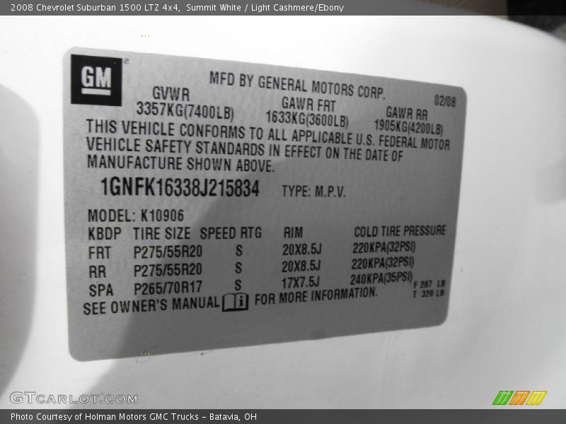 Summit White / Light Cashmere/Ebony 2008 Chevrolet Suburban 1500 LTZ 4x4