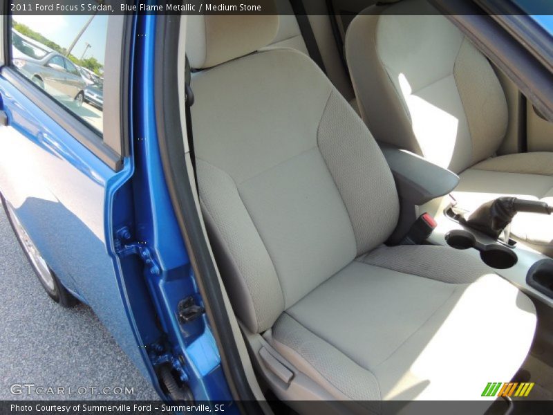 Blue Flame Metallic / Medium Stone 2011 Ford Focus S Sedan