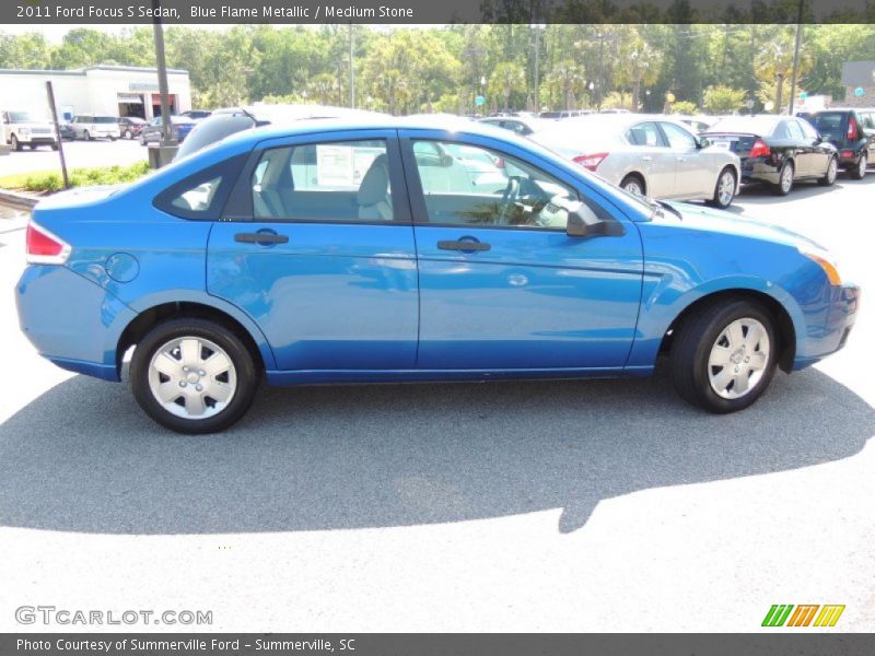 Blue Flame Metallic / Medium Stone 2011 Ford Focus S Sedan