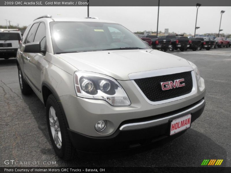 Gold Mist Metallic / Ebony 2009 GMC Acadia SLE