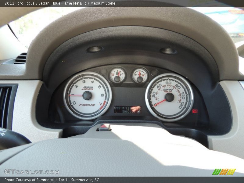 Blue Flame Metallic / Medium Stone 2011 Ford Focus S Sedan