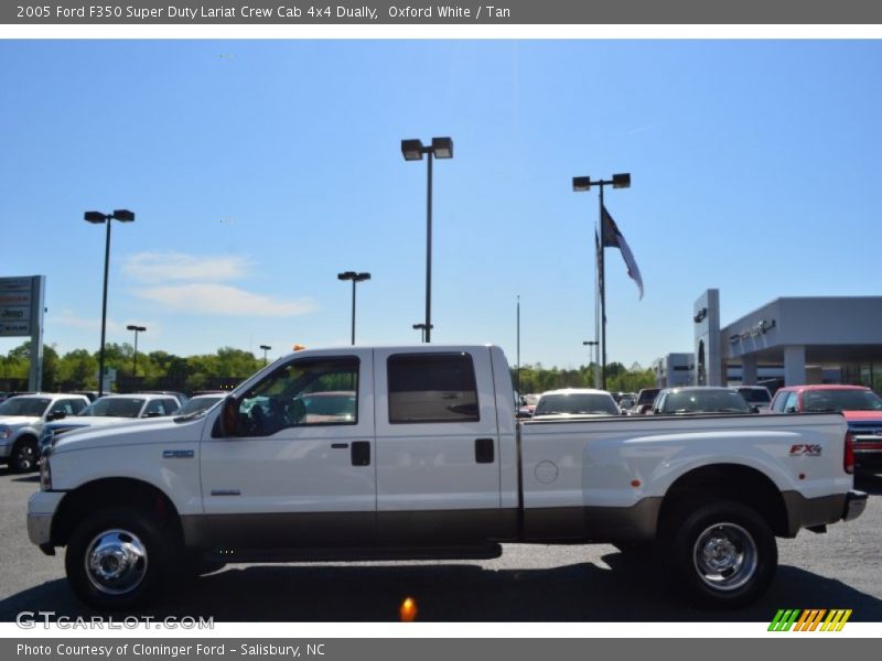 Oxford White / Tan 2005 Ford F350 Super Duty Lariat Crew Cab 4x4 Dually