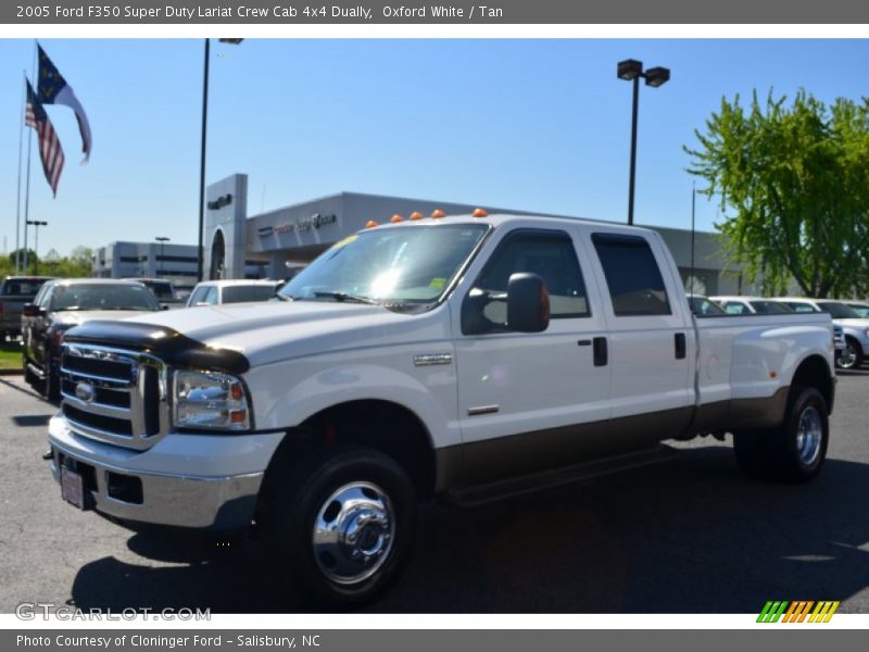 Oxford White / Tan 2005 Ford F350 Super Duty Lariat Crew Cab 4x4 Dually