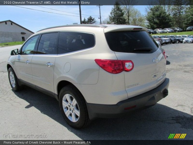 Gold Mist Metallic / Ebony 2010 Chevrolet Traverse LT AWD
