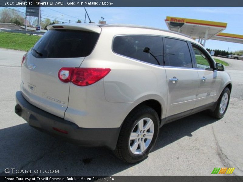 Gold Mist Metallic / Ebony 2010 Chevrolet Traverse LT AWD