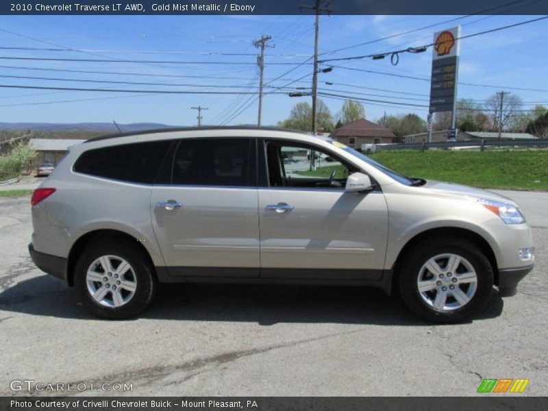 Gold Mist Metallic / Ebony 2010 Chevrolet Traverse LT AWD