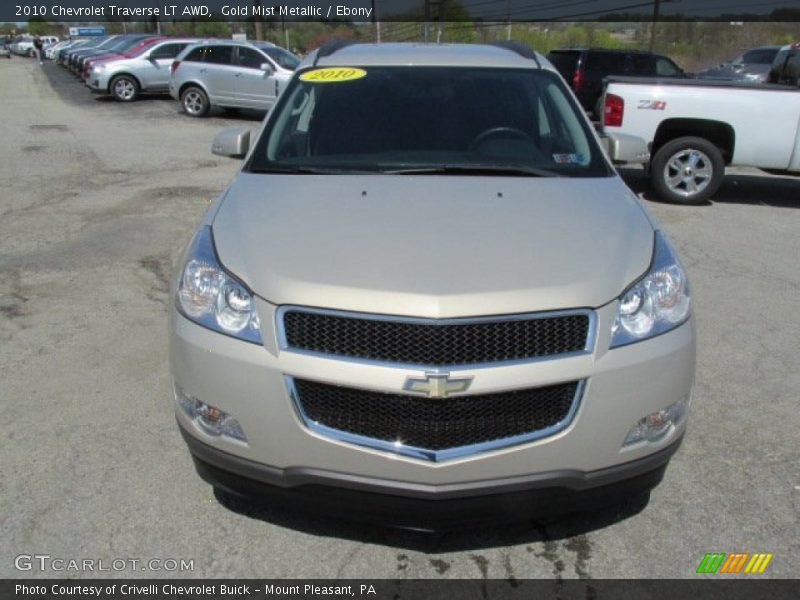 Gold Mist Metallic / Ebony 2010 Chevrolet Traverse LT AWD