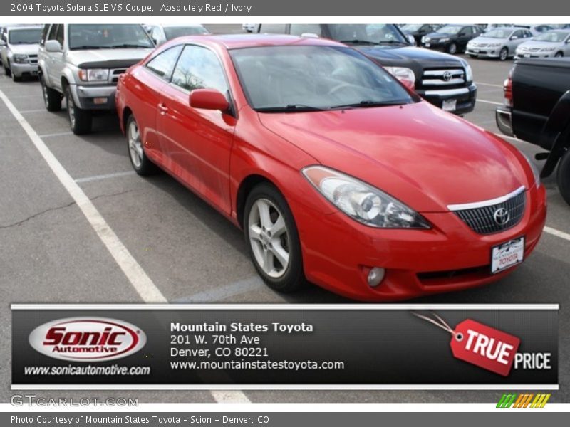 Absolutely Red / Ivory 2004 Toyota Solara SLE V6 Coupe