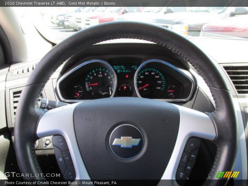 Gold Mist Metallic / Ebony 2010 Chevrolet Traverse LT AWD