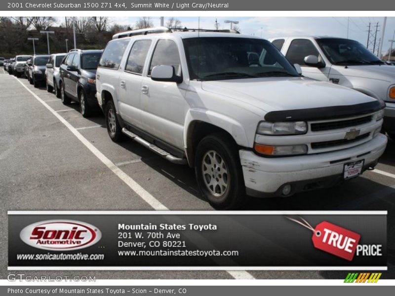 Summit White / Light Gray/Neutral 2001 Chevrolet Suburban 1500 Z71 4x4
