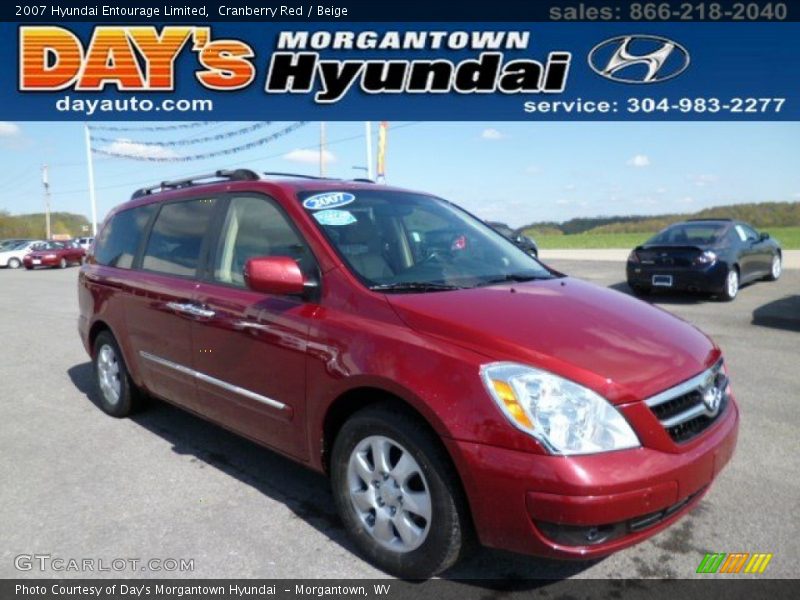 Cranberry Red / Beige 2007 Hyundai Entourage Limited