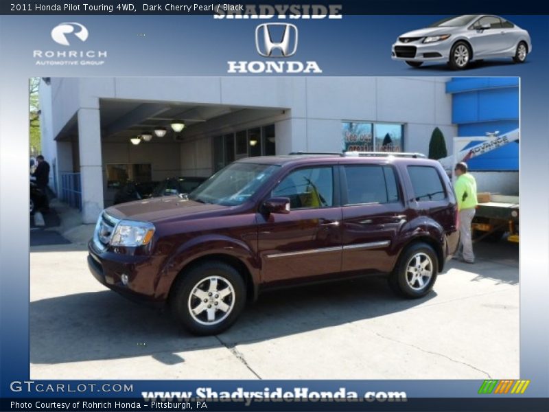 Dark Cherry Pearl / Black 2011 Honda Pilot Touring 4WD