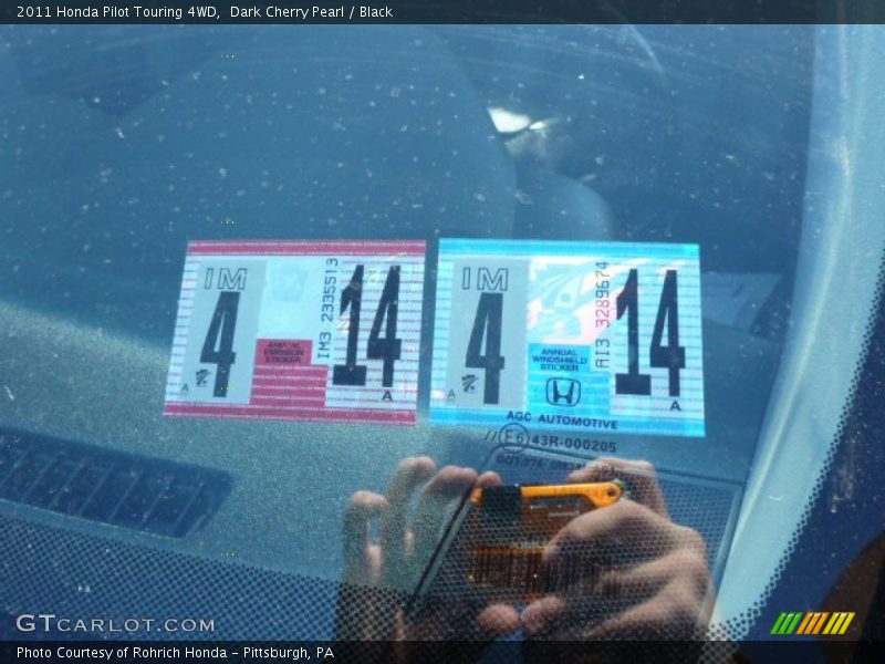 Dark Cherry Pearl / Black 2011 Honda Pilot Touring 4WD