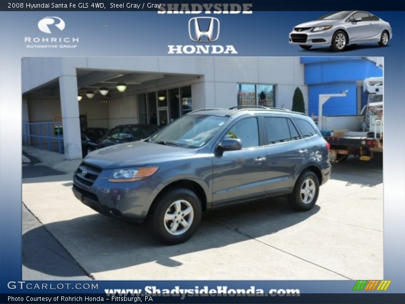 Steel Gray / Gray 2008 Hyundai Santa Fe GLS 4WD