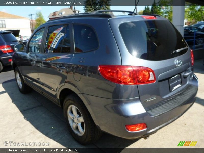 Steel Gray / Gray 2008 Hyundai Santa Fe GLS 4WD