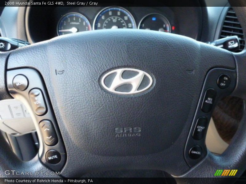 Steel Gray / Gray 2008 Hyundai Santa Fe GLS 4WD