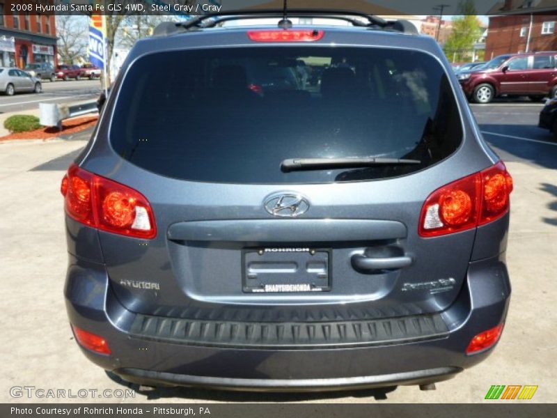Steel Gray / Gray 2008 Hyundai Santa Fe GLS 4WD