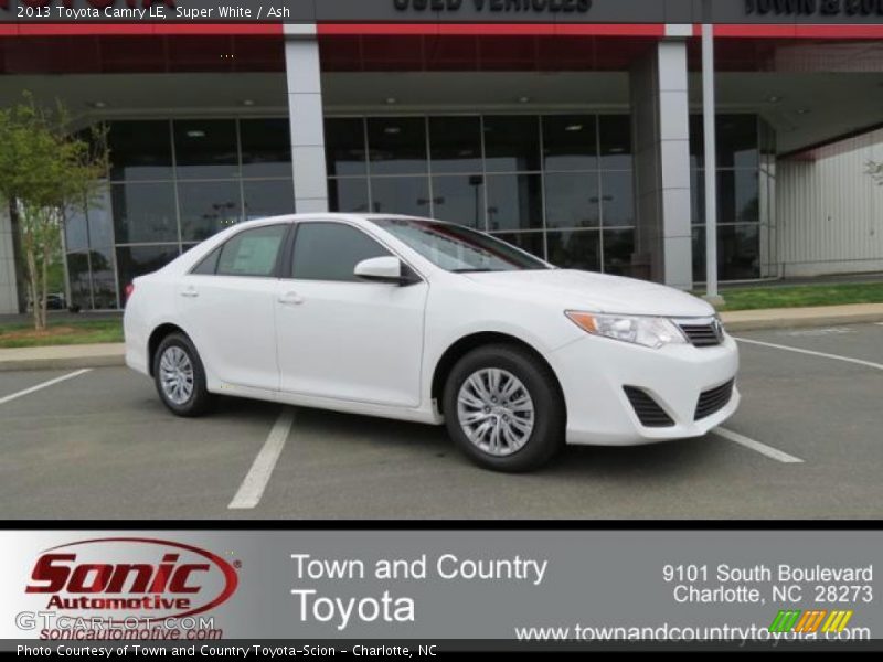 Super White / Ash 2013 Toyota Camry LE