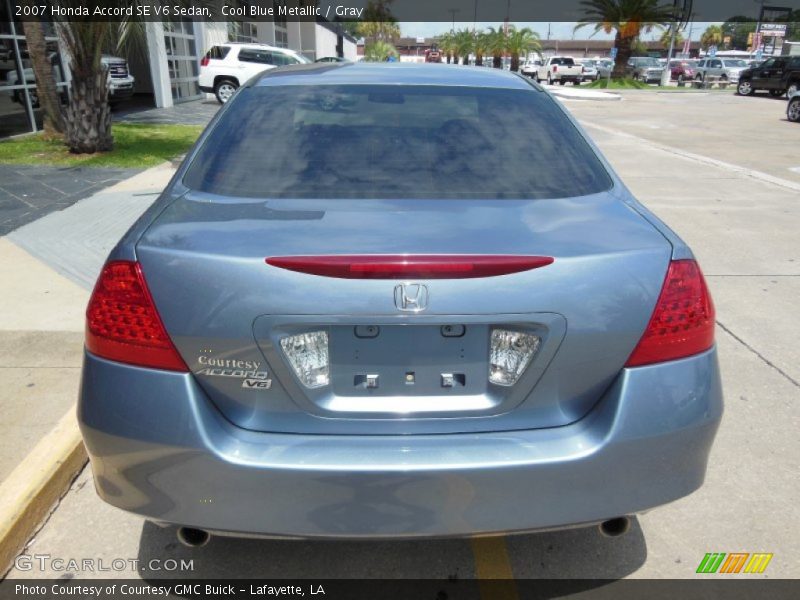 Cool Blue Metallic / Gray 2007 Honda Accord SE V6 Sedan