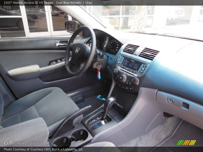 Cool Blue Metallic / Gray 2007 Honda Accord SE V6 Sedan