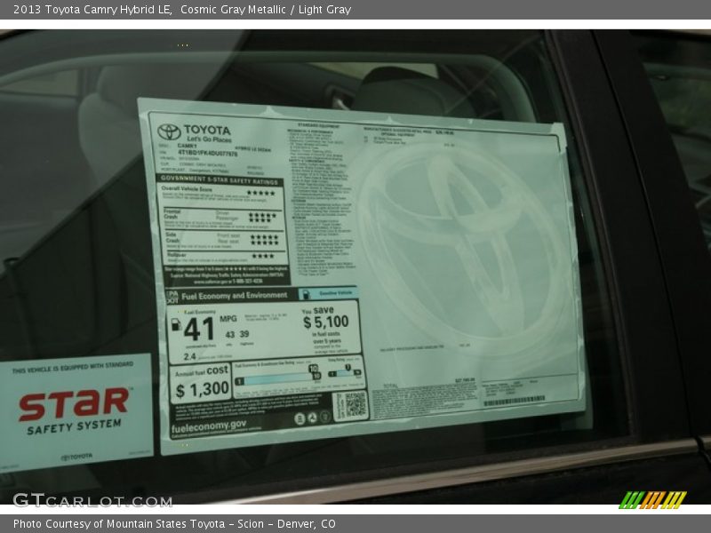 Cosmic Gray Metallic / Light Gray 2013 Toyota Camry Hybrid LE