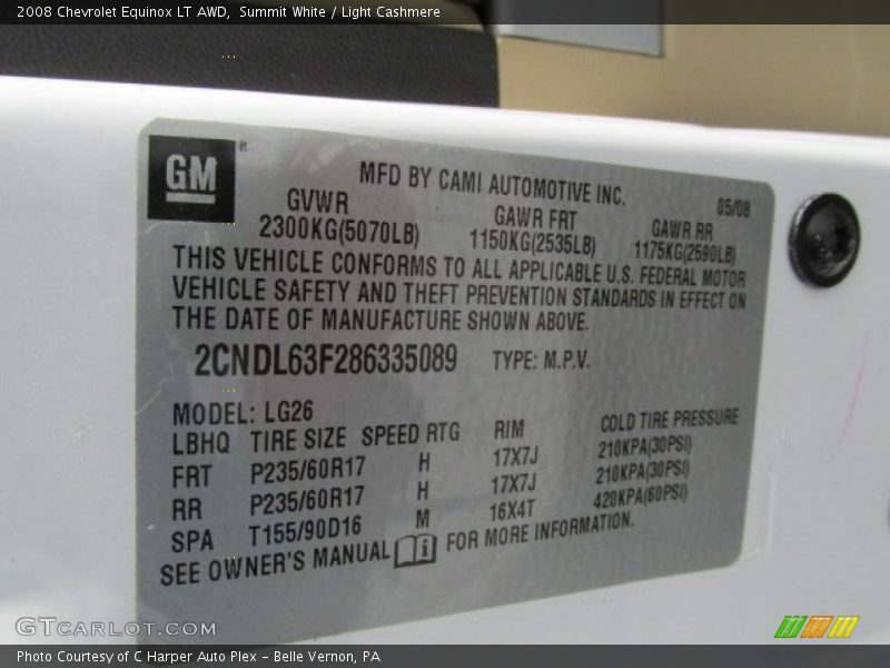 Summit White / Light Cashmere 2008 Chevrolet Equinox LT AWD