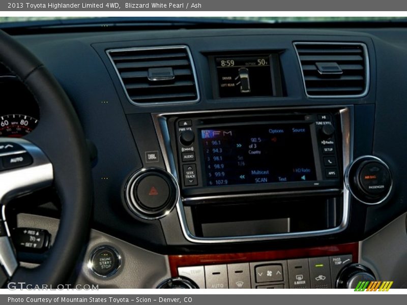 Blizzard White Pearl / Ash 2013 Toyota Highlander Limited 4WD