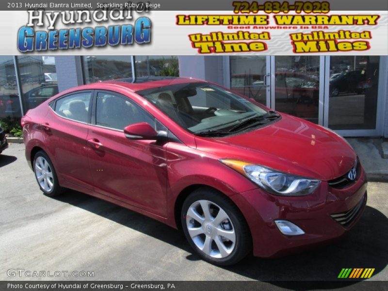 Sparkling Ruby / Beige 2013 Hyundai Elantra Limited