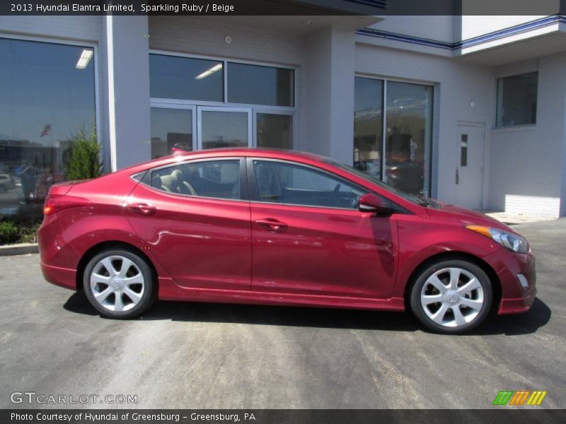 Sparkling Ruby / Beige 2013 Hyundai Elantra Limited