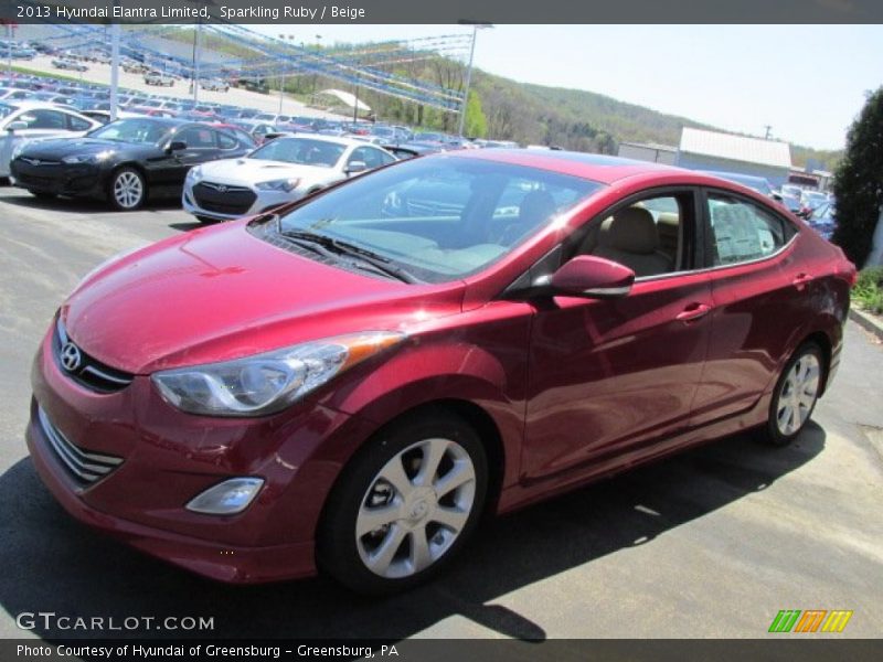 Sparkling Ruby / Beige 2013 Hyundai Elantra Limited
