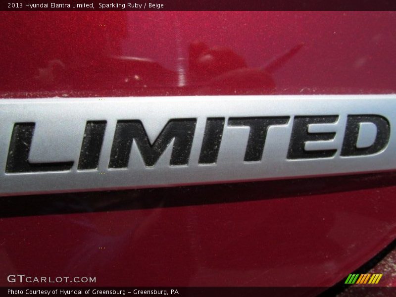 Sparkling Ruby / Beige 2013 Hyundai Elantra Limited