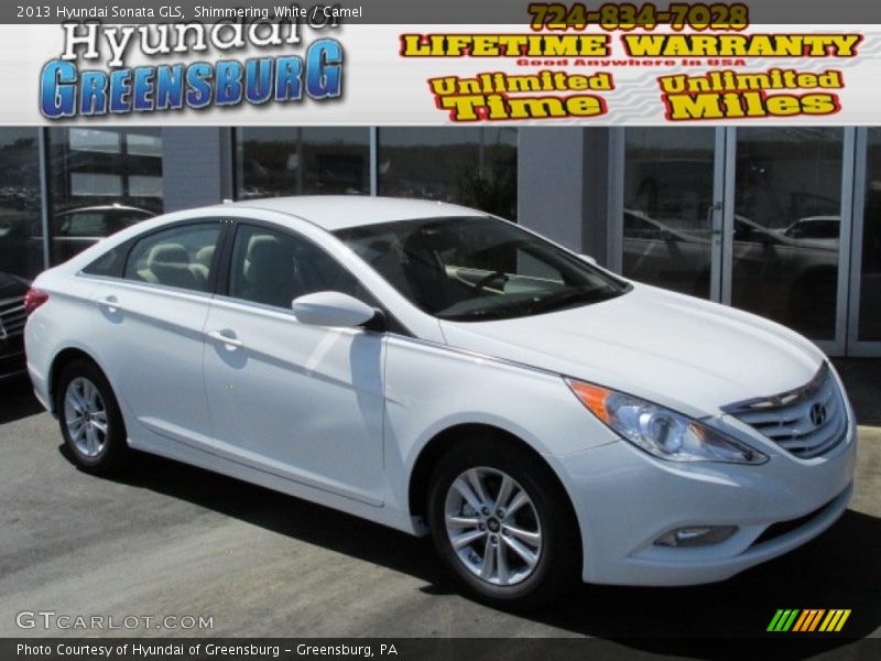 Shimmering White / Camel 2013 Hyundai Sonata GLS