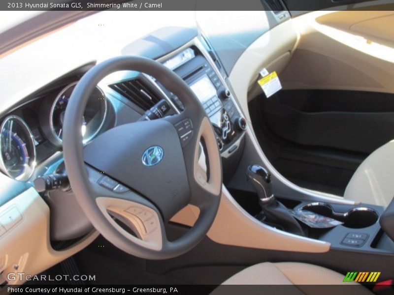 Shimmering White / Camel 2013 Hyundai Sonata GLS