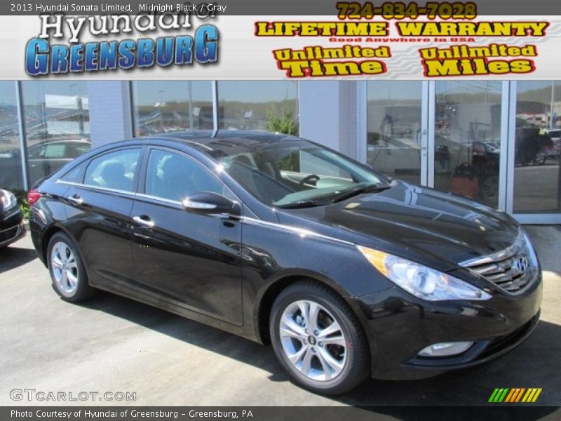 Midnight Black / Gray 2013 Hyundai Sonata Limited