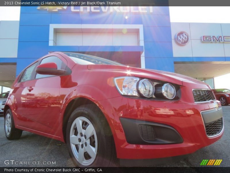 Victory Red / Jet Black/Dark Titanium 2013 Chevrolet Sonic LS Hatch