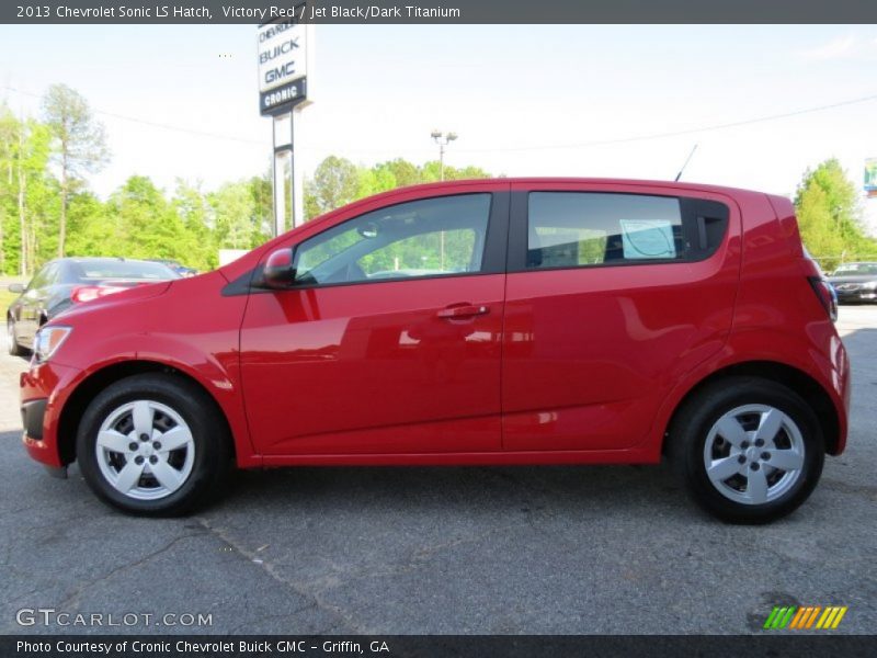 Victory Red / Jet Black/Dark Titanium 2013 Chevrolet Sonic LS Hatch