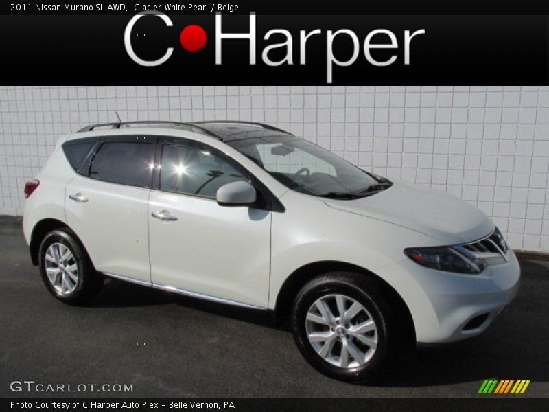 Glacier White Pearl / Beige 2011 Nissan Murano SL AWD