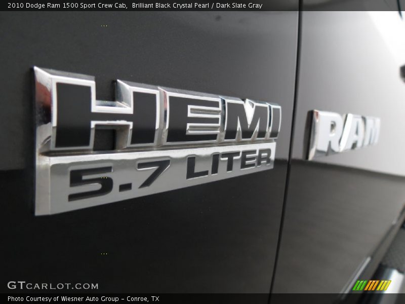 Brilliant Black Crystal Pearl / Dark Slate Gray 2010 Dodge Ram 1500 Sport Crew Cab