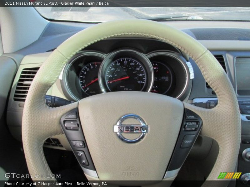 Glacier White Pearl / Beige 2011 Nissan Murano SL AWD
