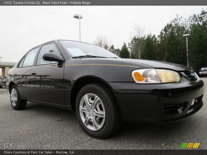 Black Sand Pearl / Pebble Beige 2002 Toyota Corolla CE