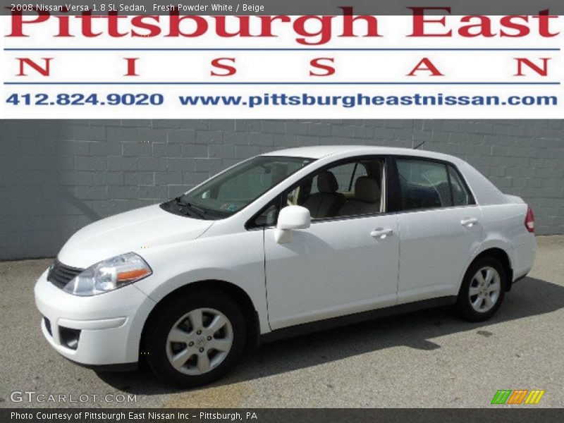Fresh Powder White / Beige 2008 Nissan Versa 1.8 SL Sedan