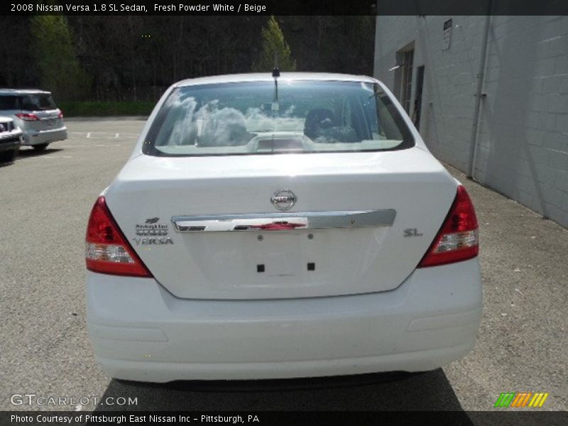 Fresh Powder White / Beige 2008 Nissan Versa 1.8 SL Sedan