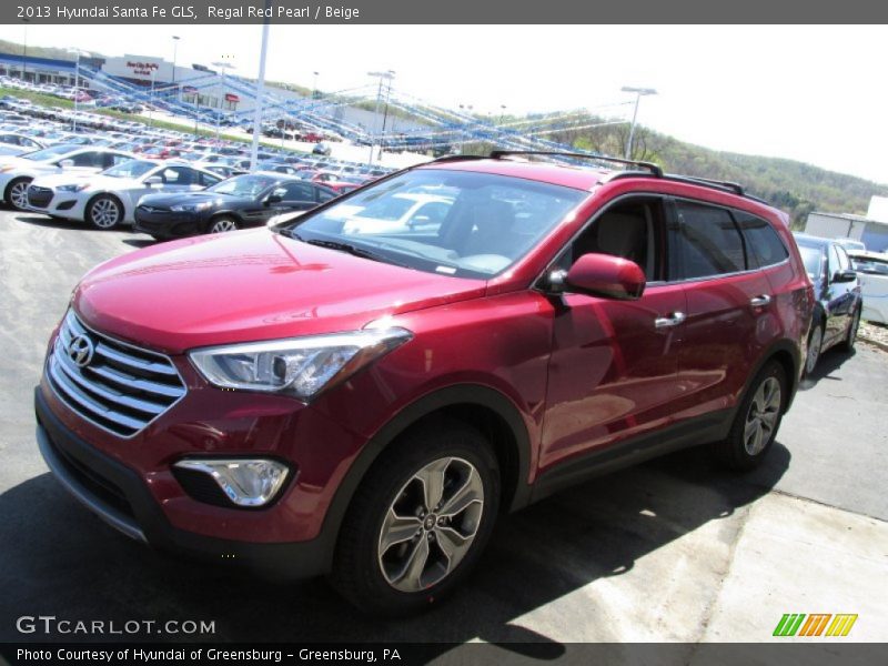 Regal Red Pearl / Beige 2013 Hyundai Santa Fe GLS