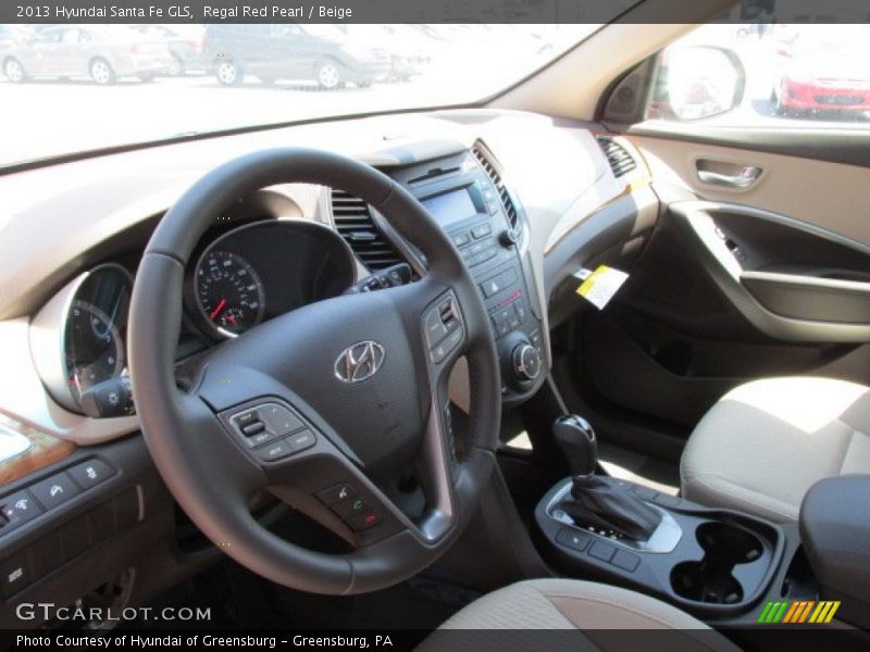 Regal Red Pearl / Beige 2013 Hyundai Santa Fe GLS