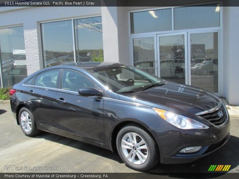 Pacific Blue Pearl / Gray 2013 Hyundai Sonata GLS